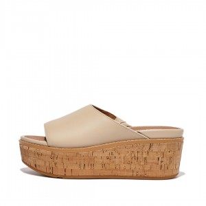 Fitflop Eloise Cork Wrap Sleehak Sandalen Dames Lichtbeige | NL-ACQ-623508