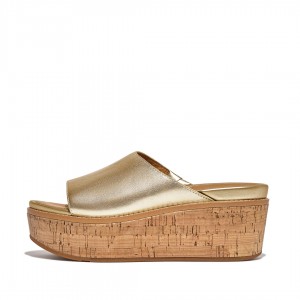 Fitflop Eloise Cork Wrap Sleehak Sandalen Dames Goud | NL-MFI-835271