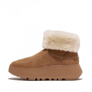 Fitflop F-Mode Double Faced Shearling Laarzen Dames Bruin | NL-HLT-675893