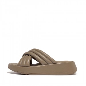 Fitflop F-Mode Slides Badslippers Dames Grijs Beige | NL-PYW-213075