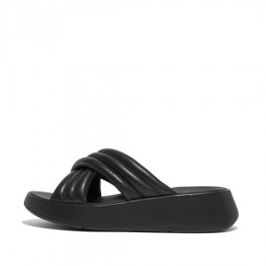 Fitflop F-Mode Slides Badslippers Dames Zwart | NL-HON-428170