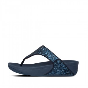 Fitflop Lulu Glitter Teenpaal Sandalen Dames Donkerblauw | NL-OMZ-876152