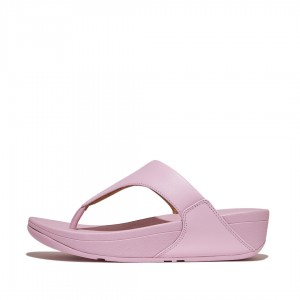 Fitflop Lulu Leren Teenpaal Sandalen Dames Roze | NL-NUM-310564