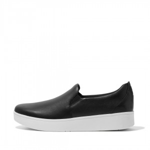 Fitflop Rally Slip On Skate Sneakers Dames Zwart | NL-IJC-398257