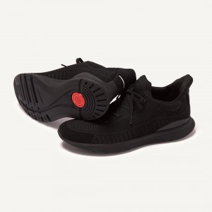 Fitflop Vitamin Ffx Knit Sports Sneakers Heren Zwart | NL-LNW-739102