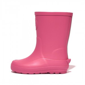 Fitflop Wonderwelly Natural Rubber Mix Regenlaarzen Kinderen Roze | NL-NZU-437621