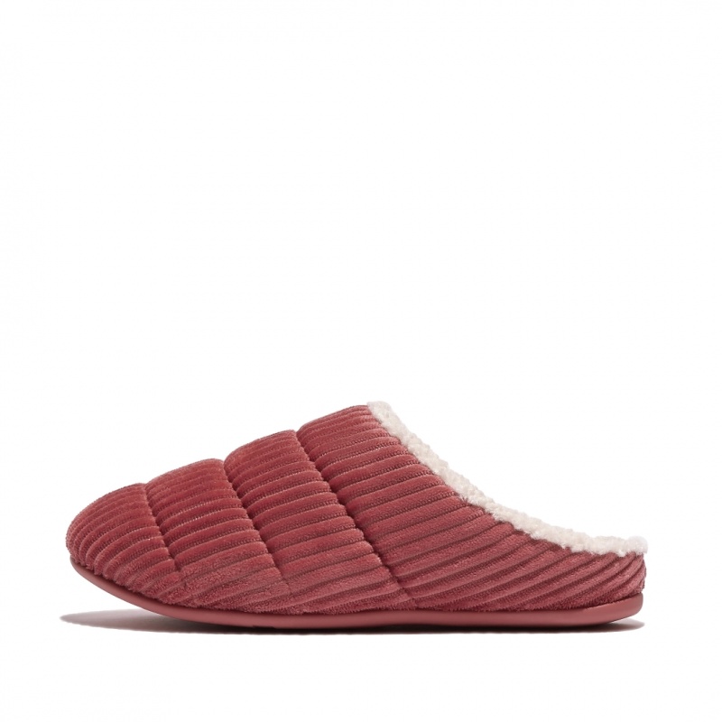 Fitflop Chrissie Corduroy Polyester Pantoffels Dames Rood | NL-ZJE-678325