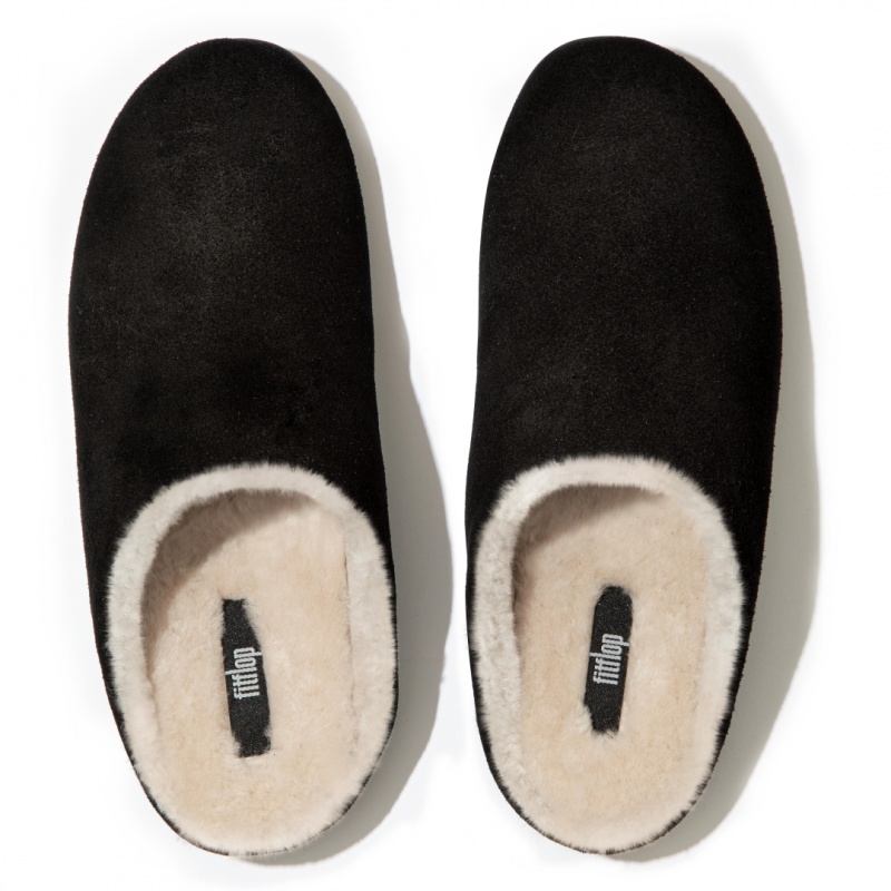 Fitflop Chrissie Shearling Pantoffels Dames Zwart | NL-VHB-291568