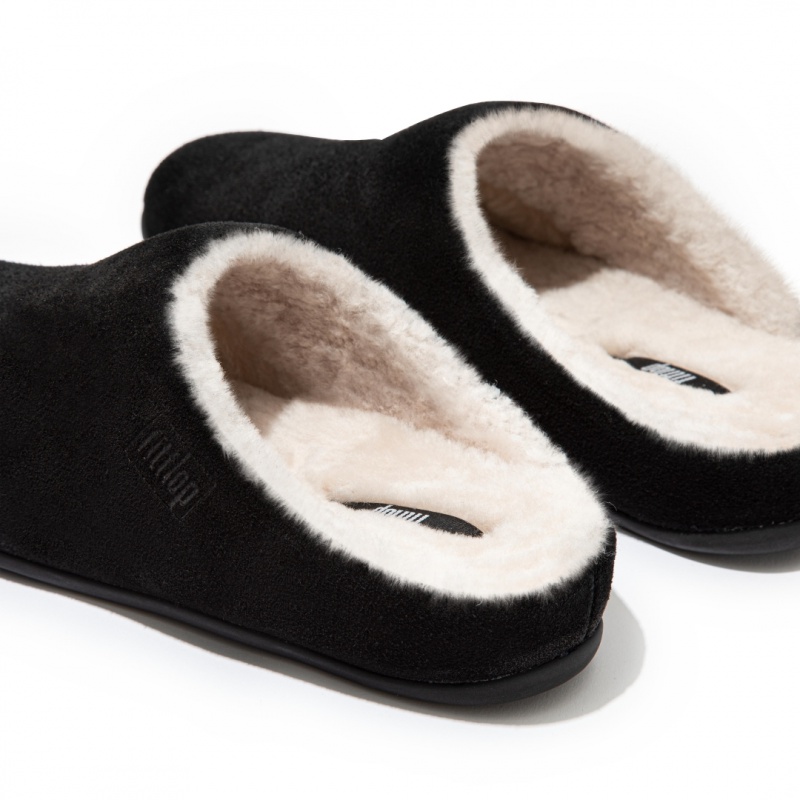 Fitflop Chrissie Shearling Pantoffels Dames Zwart | NL-VHB-291568