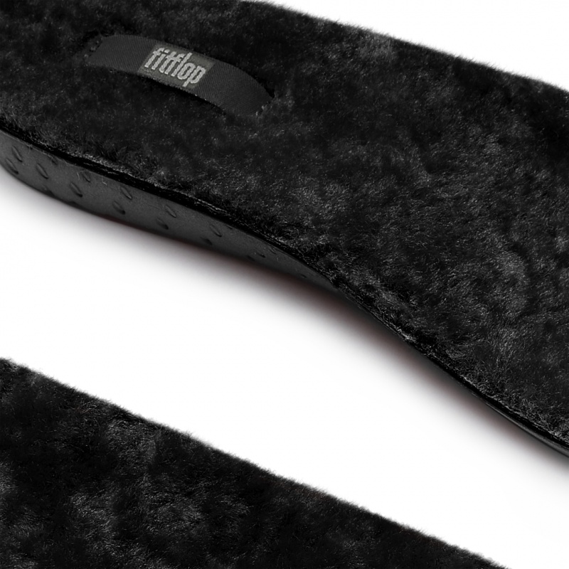 Fitflop Chrissie Shearling Slippers Inlegzolen Dames Zwart | NL-FVH-029745