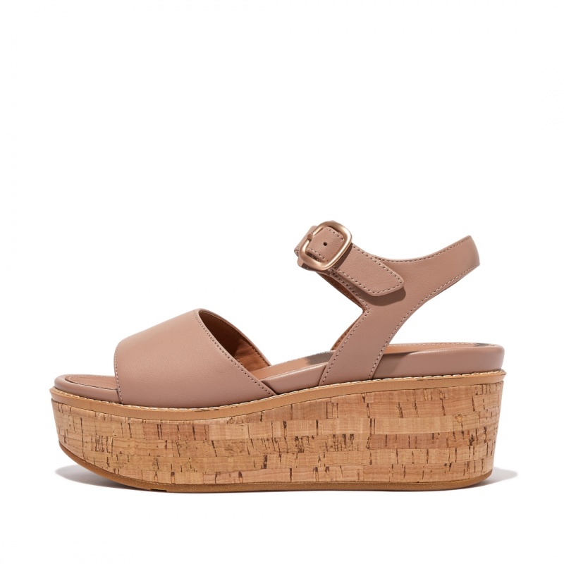 Fitflop Eloise Cork Wrap Sleehak Sandalen Dames Beige | NL-IOC-873406