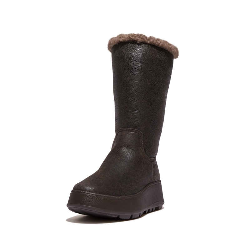 Fitflop F-Mode Double Faced Shearling Laarzen Dames Chocola | NL-MGU-308942