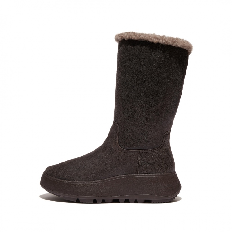 Fitflop F-Mode Double Faced Shearling Laarzen Dames Chocola | NL-MGU-308942