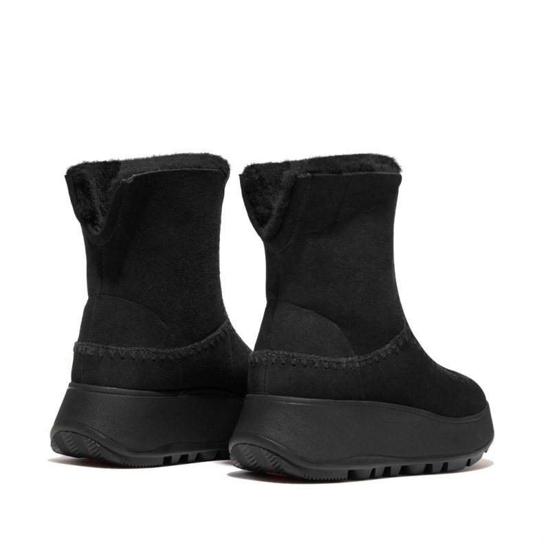 Fitflop F-Mode Double Faced Shearling Laarzen Dames Zwart | NL-BJC-352791