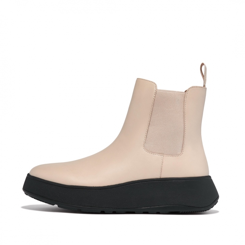 Fitflop F-Mode Flatform Chelsea Laarzen Dames Beige | NL-ZTK-903157