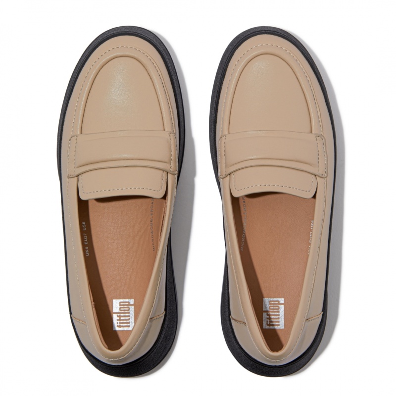 Fitflop F-Mode Loafers Dames Zwart Beige | NL-AHV-768205