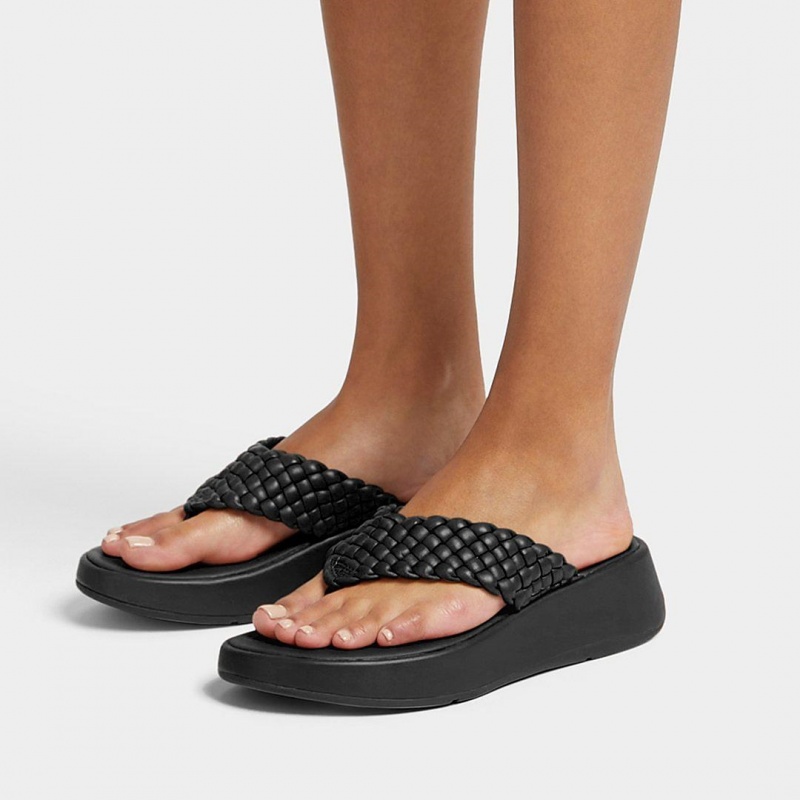 Fitflop F-Mode Neus Thongs Thongs Dames Zwart | NL-QMI-852310