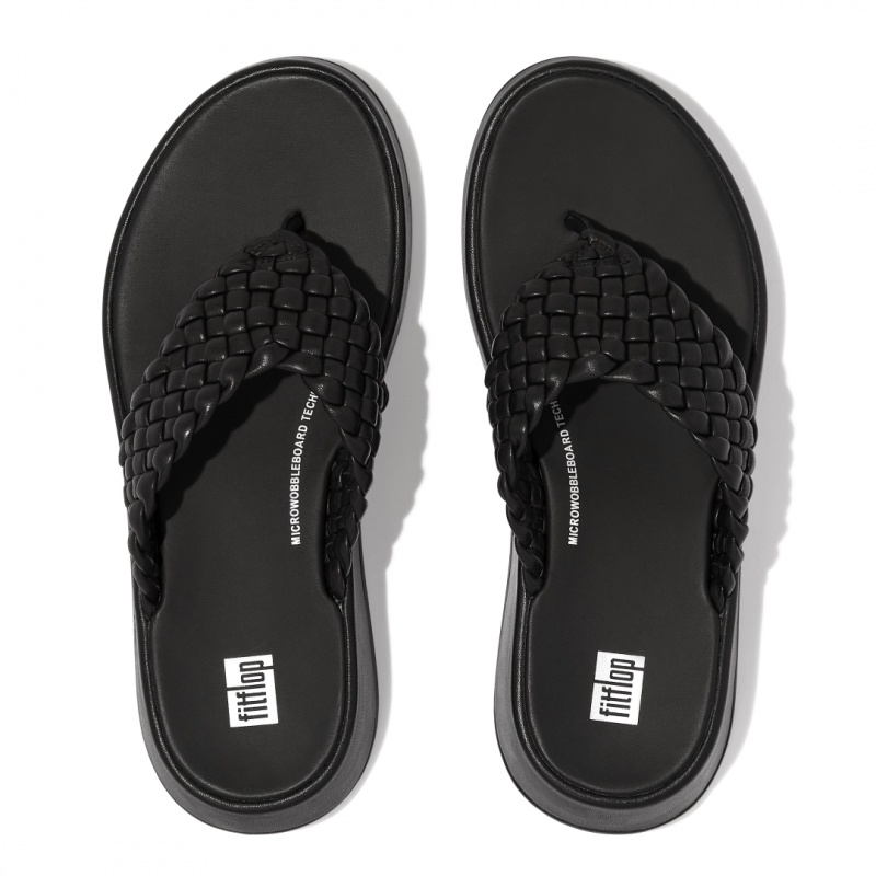 Fitflop F-Mode Neus Thongs Thongs Dames Zwart | NL-QMI-852310