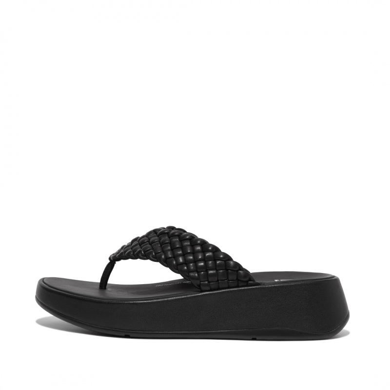 Fitflop F-Mode Neus Thongs Thongs Dames Zwart | NL-QMI-852310