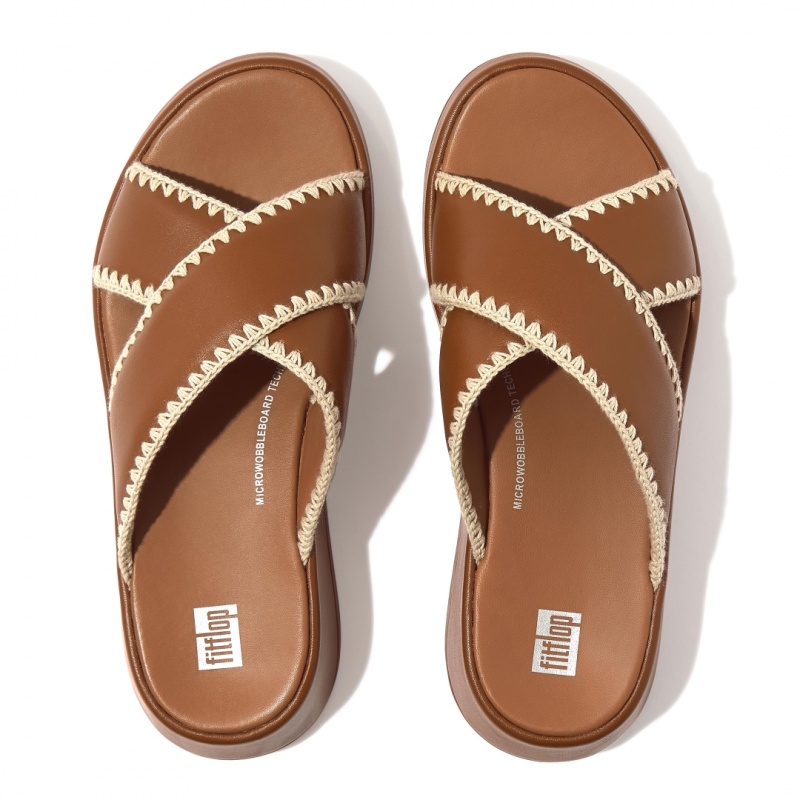 Fitflop F-Mode Slides Badslippers Dames Bruin | NL-FMT-196782