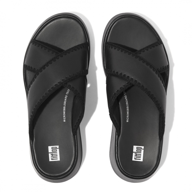 Fitflop F-Mode Slides Badslippers Dames Zwart | NL-JFI-705498