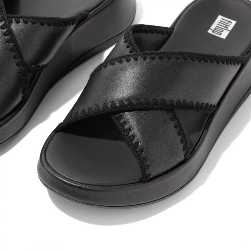 Fitflop F-Mode Slides Badslippers Dames Zwart | NL-JFI-705498