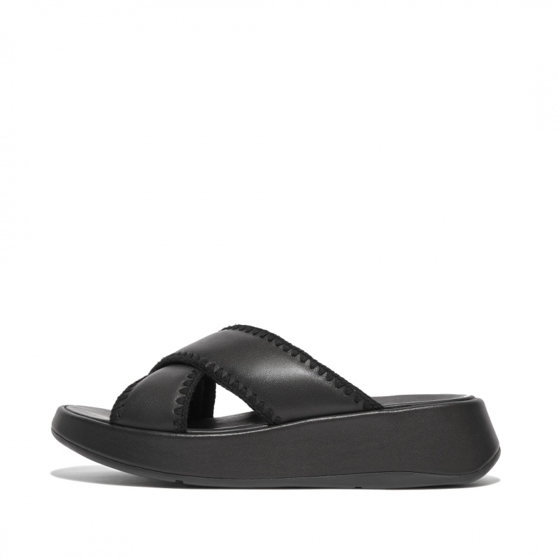 Fitflop F-Mode Slides Badslippers Dames Zwart | NL-JFI-705498