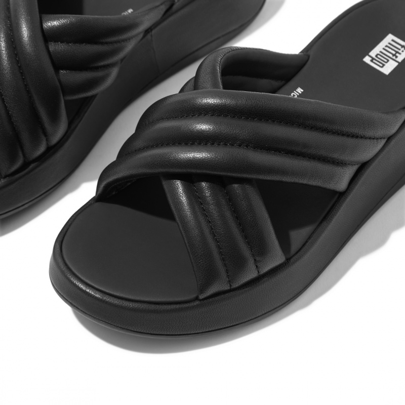 Fitflop F-Mode Slides Badslippers Dames Zwart | NL-HON-428170