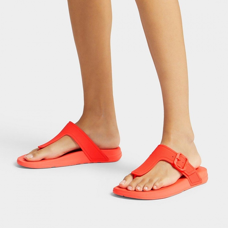 Fitflop Iqushion Adjustable Gesp Flip Flops Teenslippers Dames Oranje | NL-FMC-394068