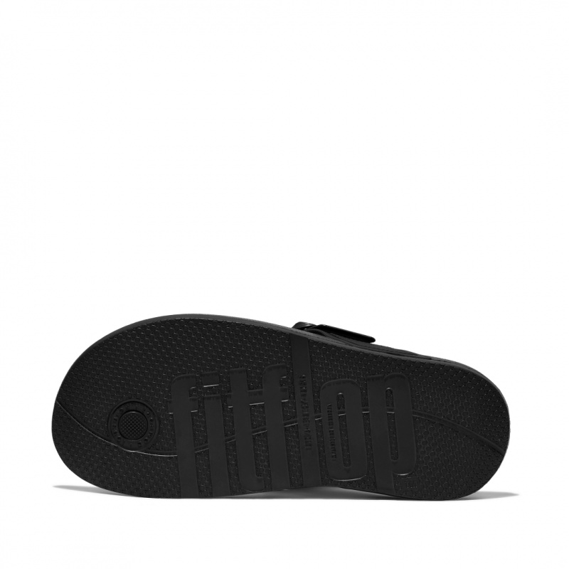 Fitflop Iqushion Adjustable Gesp Teenslippers Dames Zwart | NL-JLX-956830