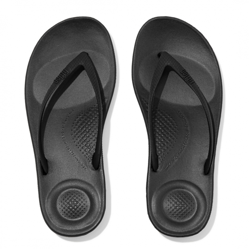 Fitflop Iqushion Ergonomc Teenslippers Dames Zwart | NL-FDK-581673