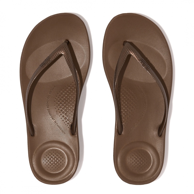 Fitflop Iqushion Ergonomc Teenslippers Dames Bruin | NL-WHJ-139872