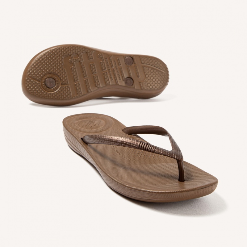 Fitflop Iqushion Ergonomc Teenslippers Dames Bruin | NL-WHJ-139872