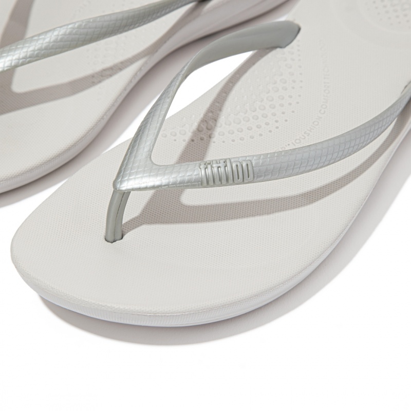 Fitflop Iqushion Ergonomc Teenslippers Dames Zilver | NL-LWA-263451