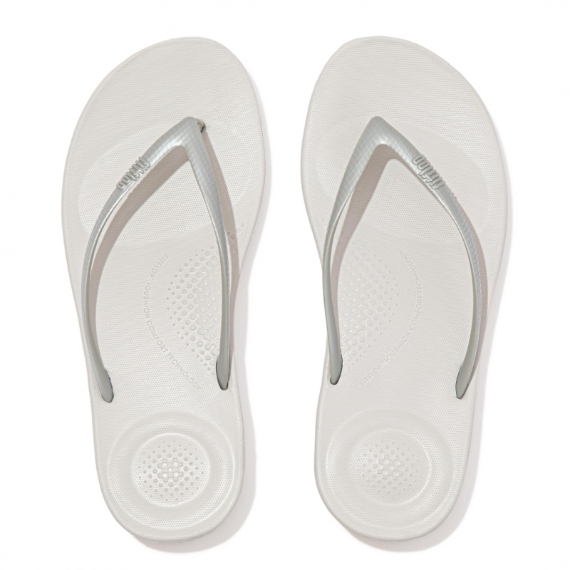 Fitflop Iqushion Ergonomc Teenslippers Dames Zilver | NL-LWA-263451