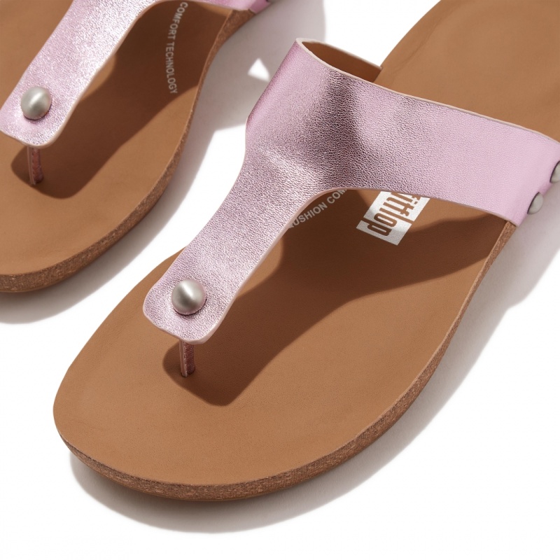 Fitflop Iqushion Leren Thongs Teenpaal Sandalen Dames Paars | NL-PWK-316928