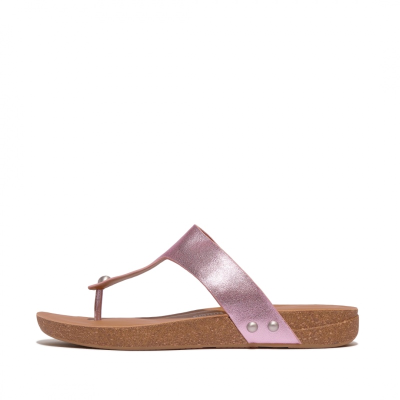 Fitflop Iqushion Leren Thongs Teenpaal Sandalen Dames Paars | NL-PWK-316928