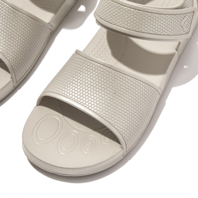 Fitflop Iqushion Rubber Achterband Sandalen Kinderen Zilver | NL-DYF-725960