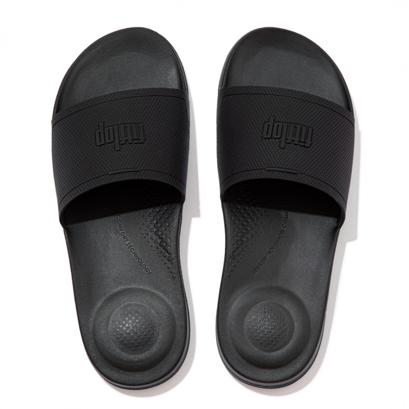 Fitflop Iqushion Rubber Badslippers Heren Zwart | NL-KJQ-167234