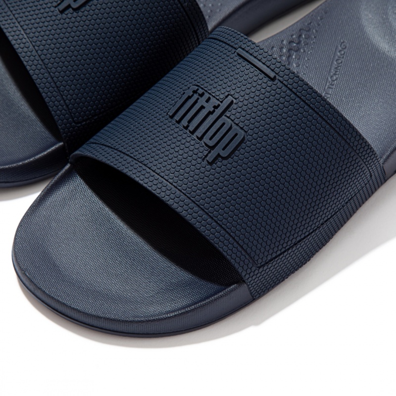 Fitflop Iqushion Rubber Badslippers Heren Donkerblauw | NL-EPD-702983