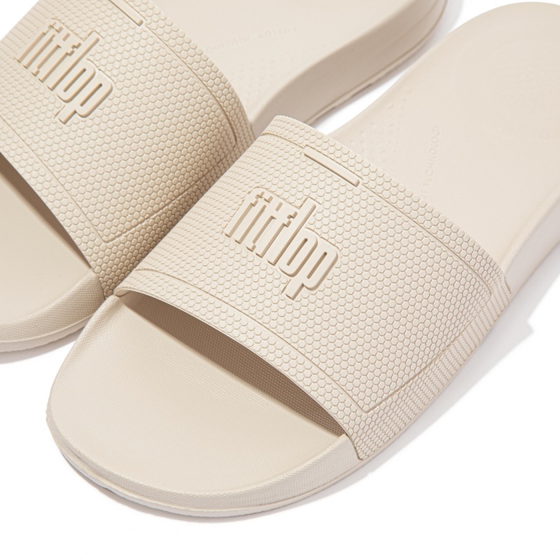 Fitflop Iqushion Rubber Slides Badslippers Dames Wit | NL-BHR-294716