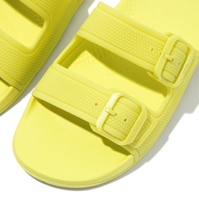 Fitflop Iqushion Rubber Tpu Slides Badslippers Dames Lichtgroen | NL-ANS-430871