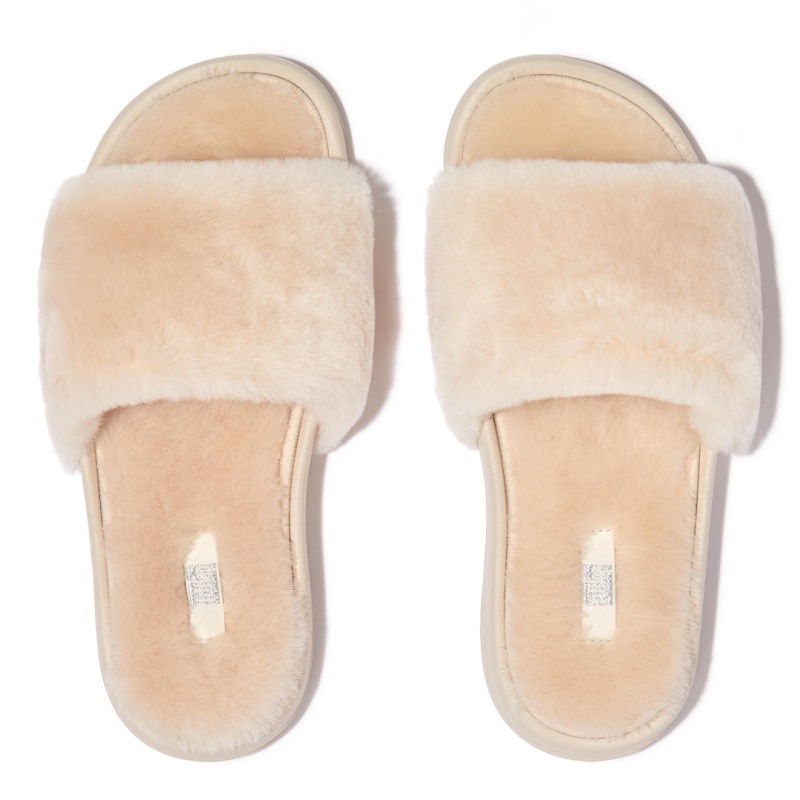 Fitflop Iqushion Shearling Badslippers Dames Wit | NL-TJC-028479