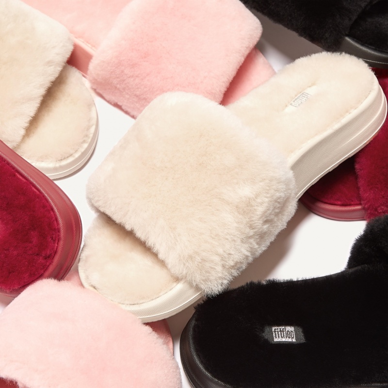 Fitflop Iqushion Shearling Badslippers Dames Wit | NL-TJC-028479