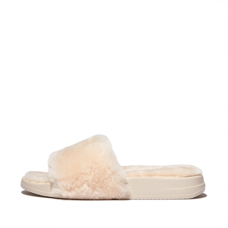 Fitflop Iqushion Shearling Badslippers Dames Wit | NL-TJC-028479