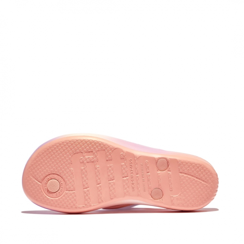 Fitflop Iqushion Snake Embossed Rubber Tpu Teenslippers Dames Roze | NL-TPG-421853