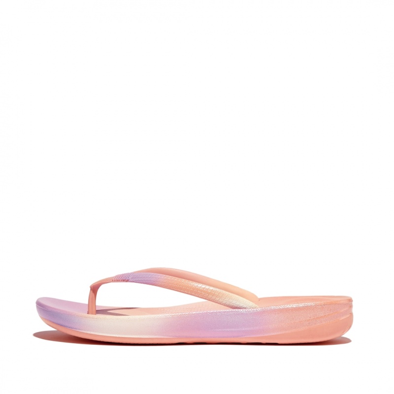 Fitflop Iqushion Snake Embossed Rubber Tpu Teenslippers Dames Roze | NL-TPG-421853