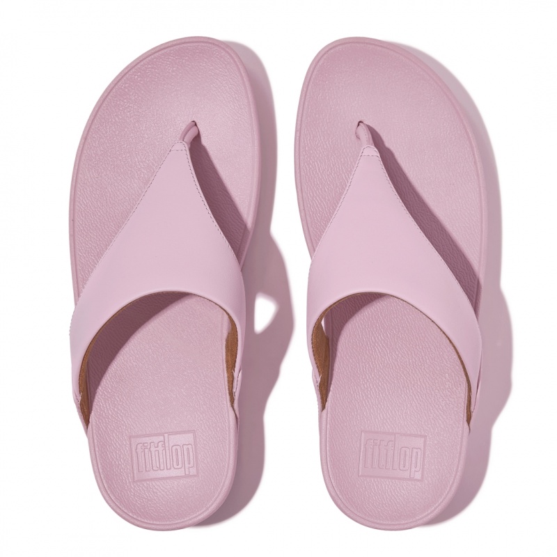 Fitflop Lulu Leren Teenpaal Sandalen Dames Roze | NL-NUM-310564