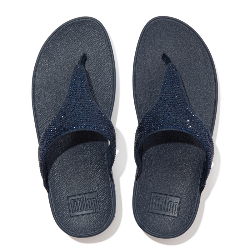 Fitflop Lulu Microfibre Faux (Pu) Neus Thongs Thongs Dames Donkerblauw | NL-KYZ-345719