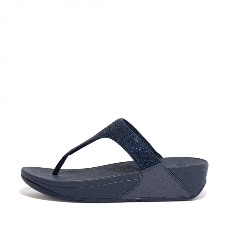 Fitflop Lulu Microfibre Faux (Pu) Neus Thongs Thongs Dames Donkerblauw | NL-KYZ-345719